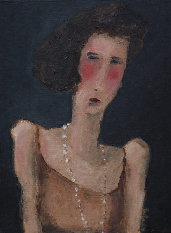 oil painting Lady in Theatre