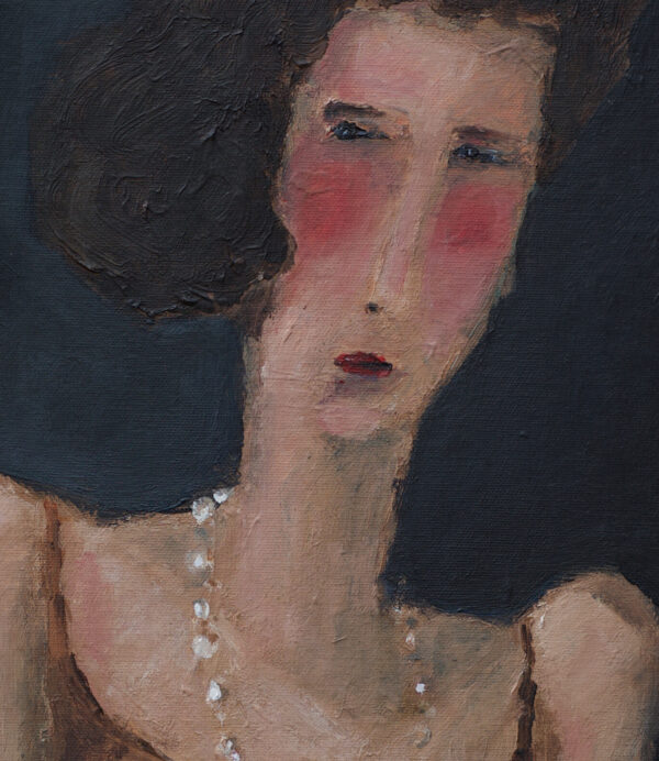 oil painting Lady in Theatre