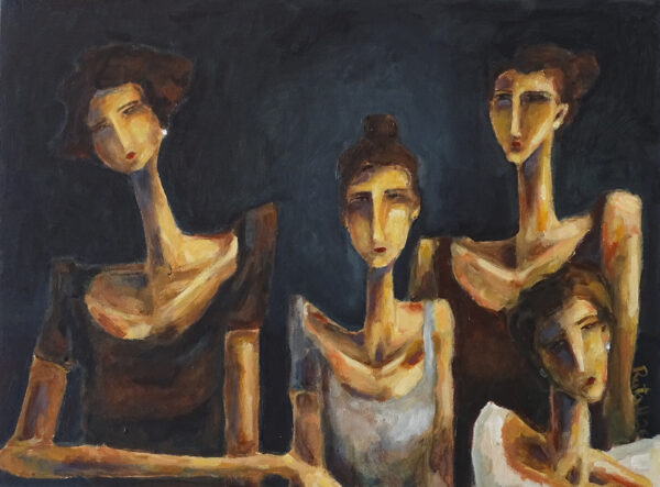 Figurative painting titled Watchers